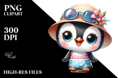 Cute Baby Penguin Goofy at the Beach Product Image 2