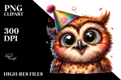 Funny Owl Portrait with Party Hat Product Image 2