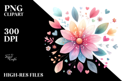 Cute Digital Painting of Flowers PNG Product Image 2