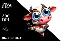 Playful Cow with Cross-Eyed Expression PNG Product Image 2