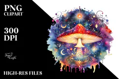 Magical Mushroom Tarot, Vibrant PNG Product Image 2