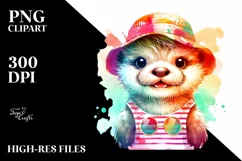 Colorful Baby Otter Dressed for Summer | Clipart Product Image 3