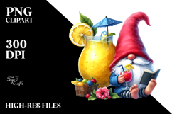 Gnome Drinking Cocktail with Lemon PNG Product Image 2