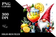 Whimsical Gnome Drinking Cocktail PNG Product Image 2
