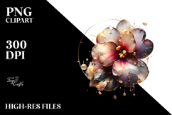 Glossy Impatiens Watercolor Splash PNG Product Image 2