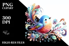 Colorful Vibrant Bird | Sublimation Clipart Product Image 1