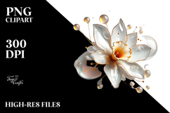 Abstract Narcissus with Golden Insertions, Transparent PNG Product Image 2