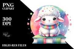 Colorful Cute Lamb on a Book Product Image 1