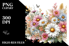 Colorful Daisy, Gold PNG Product Image 2