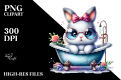 Baby Bunny Bathtub PNG Product Image 2