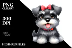 Watercolor Cute Miniature Schnauzer, Transparent PNG Product Image 2