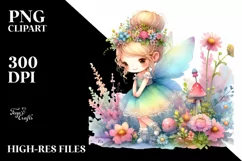 Colorful Whimsical Fairy Watercolor Product Image 1