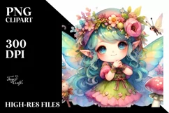 Colorful Whimsical Fairy Watercolor Product Image 1