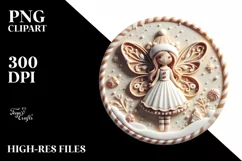 3D Christmas Fairy with Melting Candy Edges, Transparent PNG Product Image 2