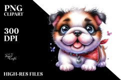 Cute Bulldog with Big Eyes PNG Product Image 2