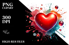 Colorful Heart Painting, Vibrant Digital Art Product Image 2