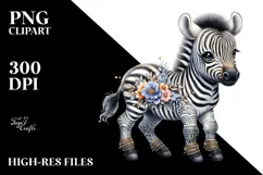 Adorned Baby Zebra, PNG Product Image 2