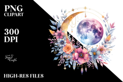 Vibrant Boho Moon with Flowers Product Image 2