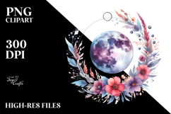 Vibrant Boho Moon with Flowers Product Image 2