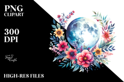 Vibrant Boho Moon with Flowers Product Image 2