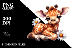 Sleeping Baby Giraffe PNG Product Image 2