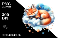 Vibrant Baby Fox Sleeping on a Cloud Product Image 2