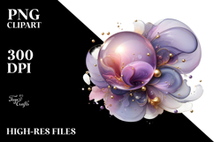 Abstract Golden Lilac PNG Product Image 2