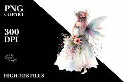 Washed Watercolor Boho Fairy PNG Product Image 3