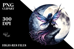 Gothic Fairy on Moon PNG Product Image 2