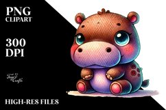Colorful Plush Hippo PNG Product Image 2