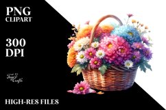 Colorful Chrysanthemum Basket | Clipart Product Image 3