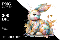 Colorful Pastel Bunny, PNG Product Image 2