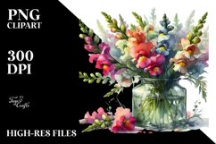 Abstract Jar with Snapdragon | Clipart Product Image 3
