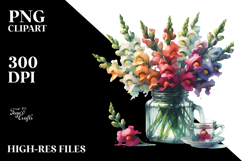 Abstract Jar with Snapdragon | Clipart Product Image 2