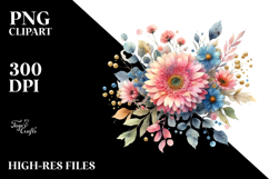 Washed Horizontal Frame with Colorful Gerbera Product Image 2
