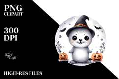Cute Washed Halloween Seal PNG Product Image 2