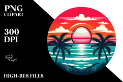 Retro Tropical Sunset, PNG Product Image 2