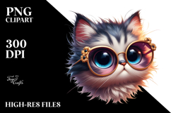 Ridiculously Cute Kitten with Sunglasses, PNG Product Image 2