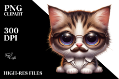 Ridiculously Cute Kitten with Sunglasses, PNG Product Image 2