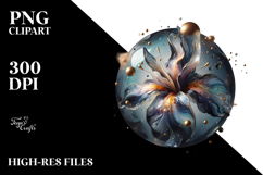 Glossy Iris Watercolor Splash PNG Product Image 2