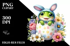 Easter Bunny Frog Clipart |T-shirt, Mug PNG Product Image 7