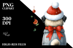 Pug with Christmas Decorations PNG Product Image 2