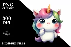 Confused Unicorn with Large Goofy Smile, PNG Product Image 3