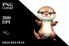 Funny Otter Dancing Clipart Product Image 2