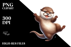 Funny Otter Dancing Clipart Product Image 2