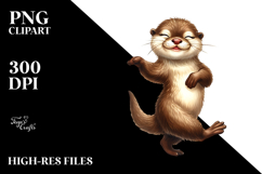 Funny Otter Dancing Clipart Product Image 2