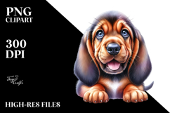 Happy Baby Bloodhound Watercolor PNG Product Image 2