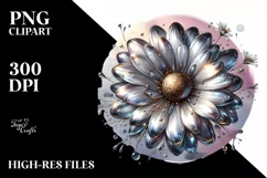 Glossy Daisy Made of Shiny Material | Clipart Product Image 1