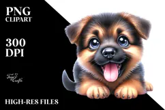 Watercolor Baby German Shepherd, Transparent PNG Product Image 2