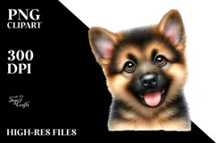 Watercolor Baby German Shepherd, Transparent PNG Product Image 2